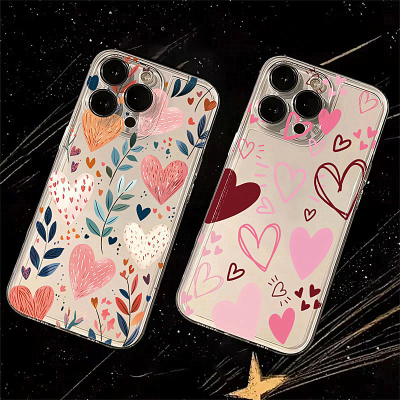 Phone Cases Xr Iphone - เคสโทรศัพท์ซิลิโคนลายหัวใจ ใบไม้ ดวงตา พระจันทร์ สำหรับ iPhone