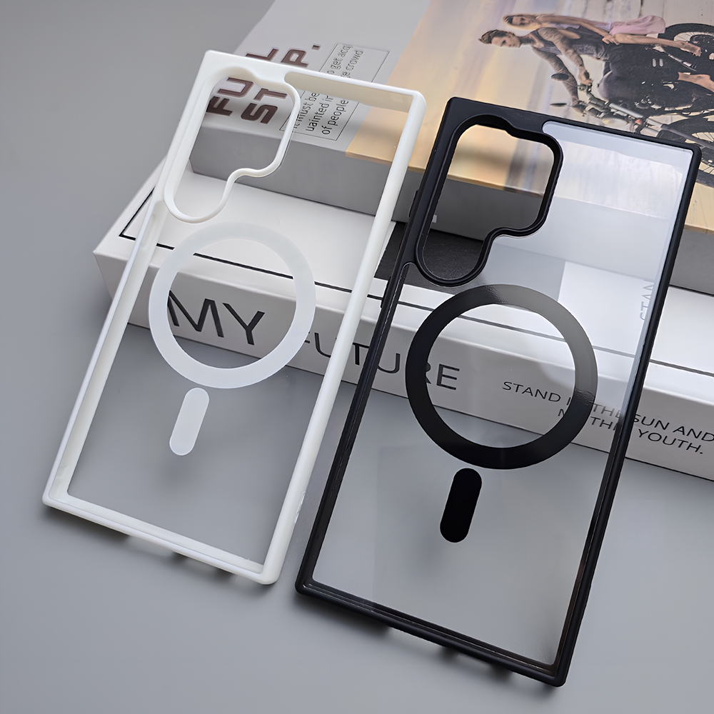 Ring Stand Case - เคสอะคริลิคใสแม่เหล็กสำหรับซัมซุง S26 อัลตร้า S25 S24 A57