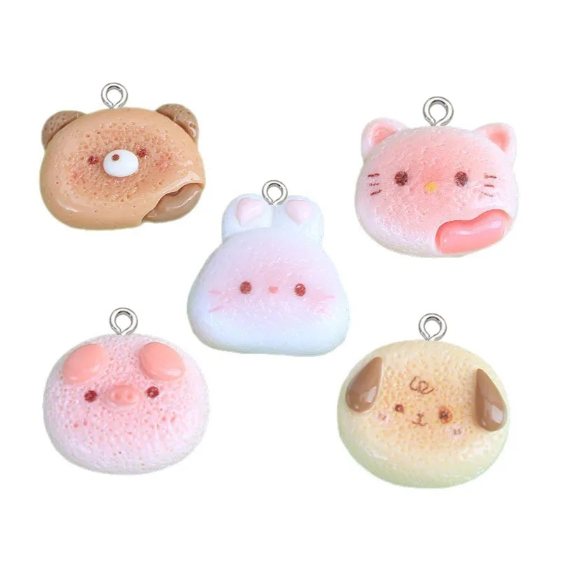 Phone Cases With Charms - ชาร์มเรซิ่นรูปกระต่ายการ์ตูนแบบมันเงา 10 ชิ้น จี้กระต่ายน่ารัก อุปกรณ์ DIY