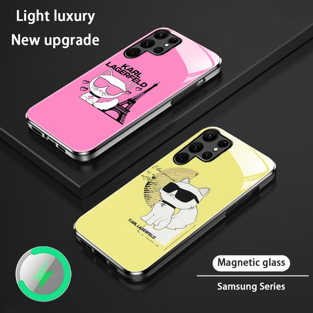 Phone Cases Magnetic - เคสโทรศัพท์ลายแมวแฟชั่น K-KarlS สำหรับ Samsung S26 S25