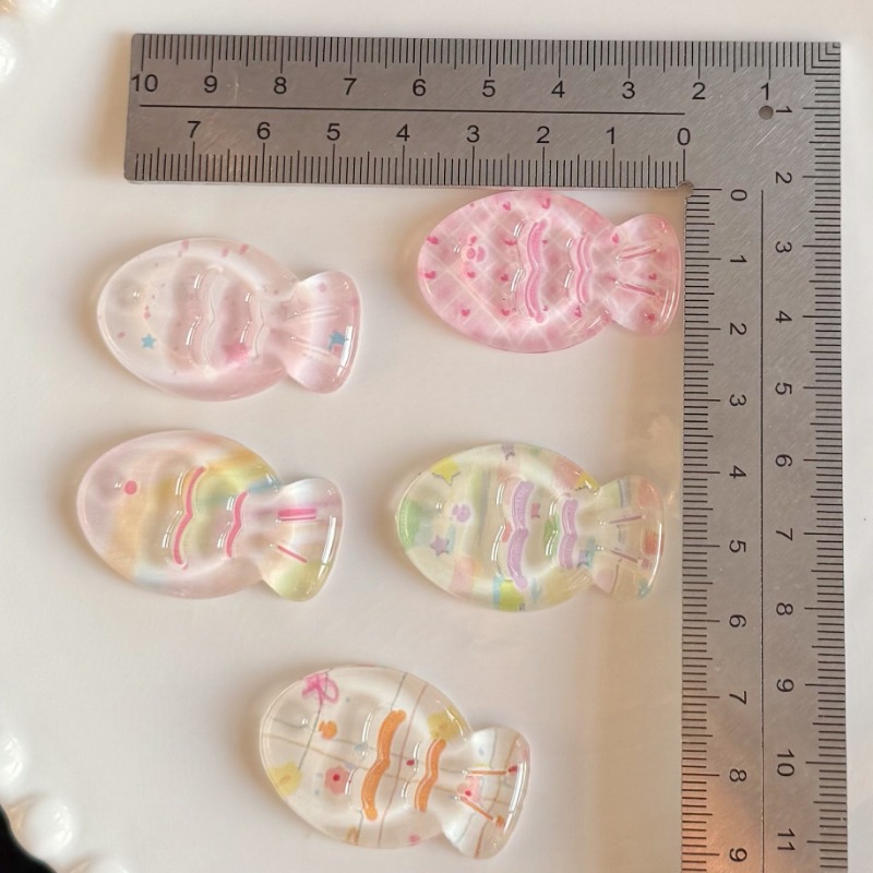 Phone Cases With Charms - 10pcs ฤดูใบไม้ผลิฤดูร้อนใหม่พิมพ์ปลาคลิปผม DIY อุปกรณ์เสริมสําหรับสาวน่ารักปลารูปเคสโทรศัพท์รองเท้า Charms