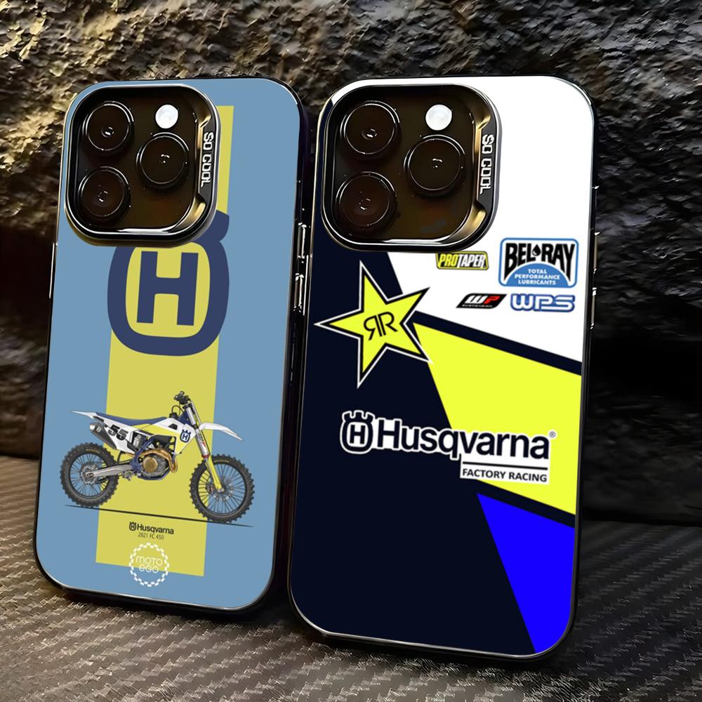 Phone Cases For Iphone 17 - เคสโทรศัพท์มอเตอร์ไซค์ H-Husqvarnaes-S สีเงิน สำหรับ iPhone 17