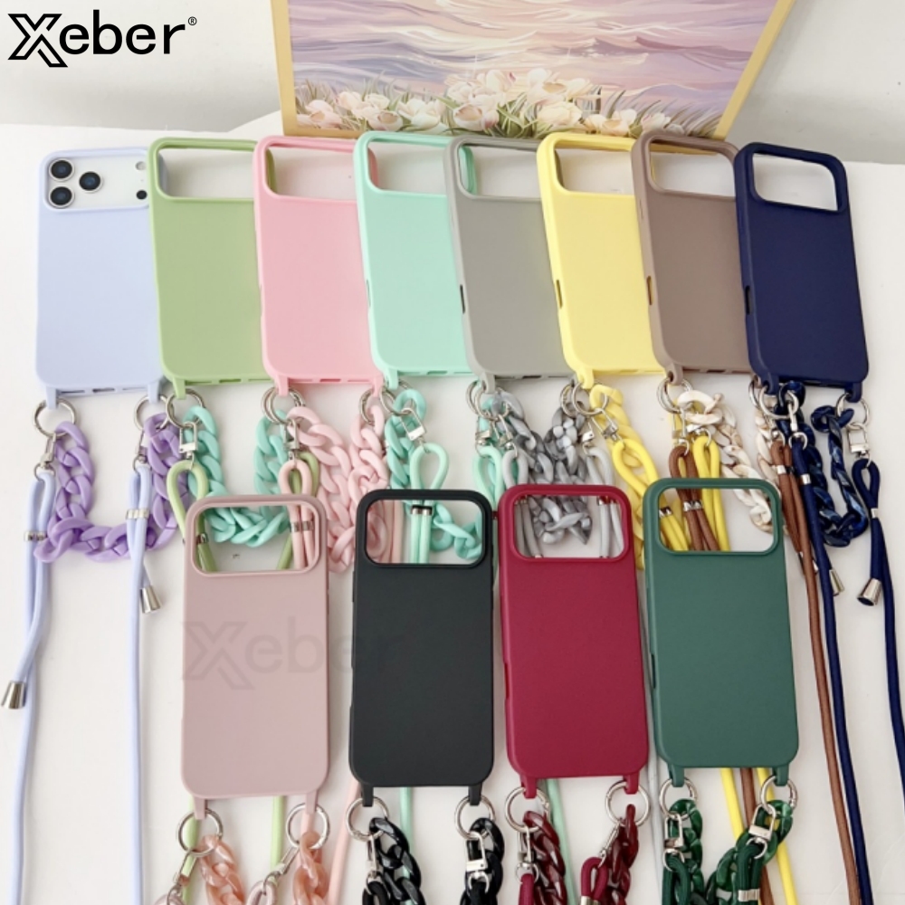Silicone Liquid Case - Crossbody Lanyardสร้อยข้อมืออะคริลิคMatte SoftสําหรับiPhone 12 13 14