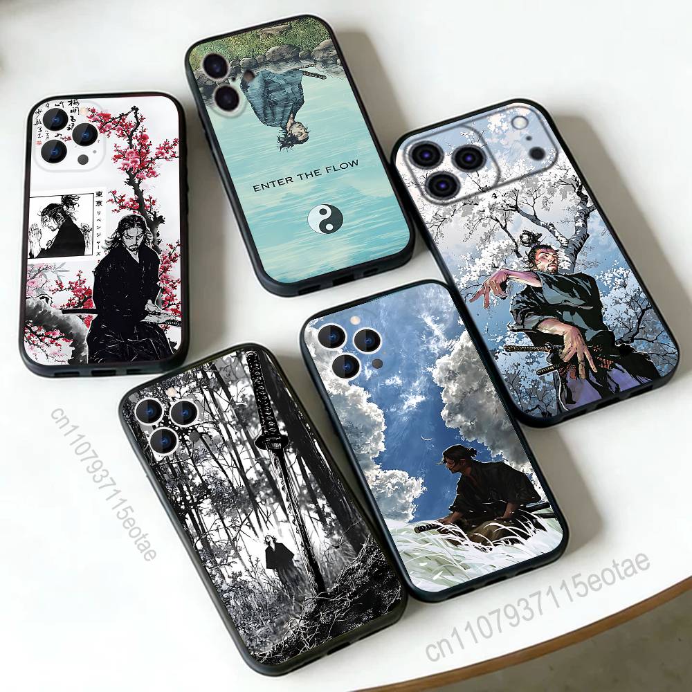 Phone Cases Louis Vuitton - มูซาชิ มิยาโมโตะ วี-วากาบอนด์เคสโทรศัพท์สำหรับ iPhone 17,16,15,14,13,12,11,Pro,Max,Plus,E,Air,Mini สีดำกันกระแทกฟันดา