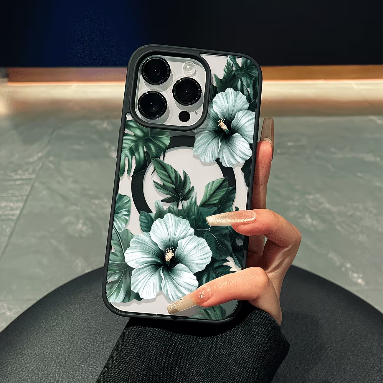 Apple Iphone 15 - เคสโทรศัพท์ลายดอกไม้สีเขียวสำหรับ iPhone 17 16 15 14