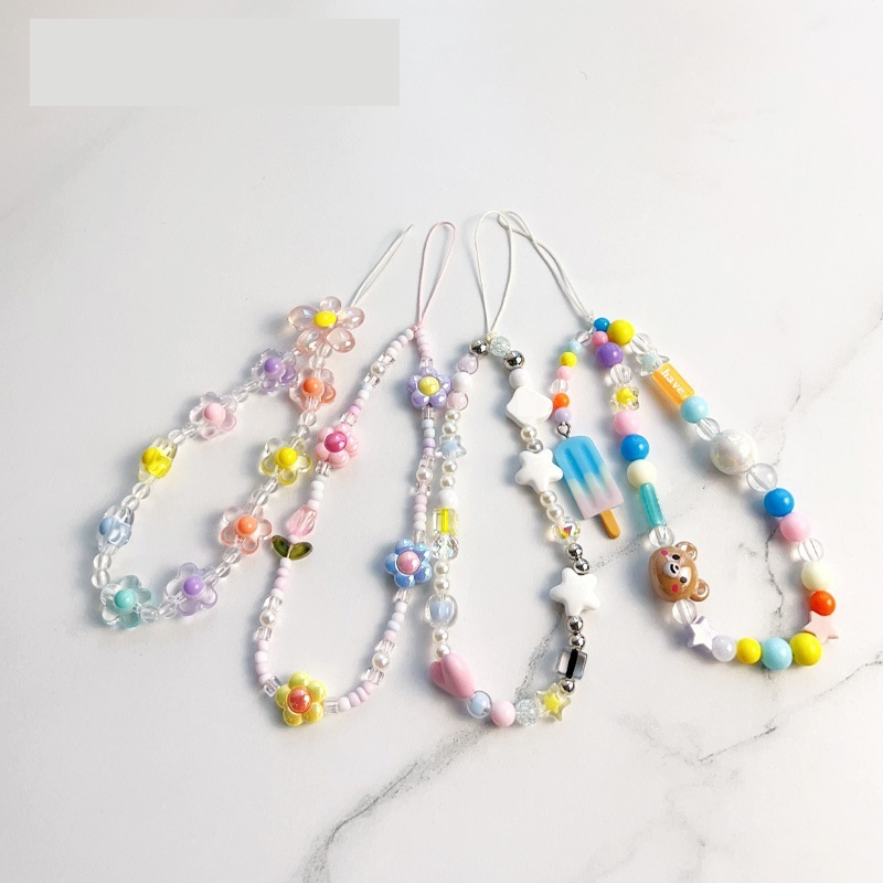 สายโซ่โทรศัพท์มือถือลูกปัดลายด - Phone Cases With Charms บทวิจารณ์และราคา