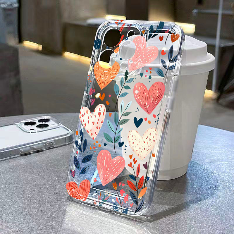 เคสโทรศัพท์ซิลิโคนลายหัวใจ ใบไ - Phone Cases Xr Iphone บทวิจารณ์และราคา