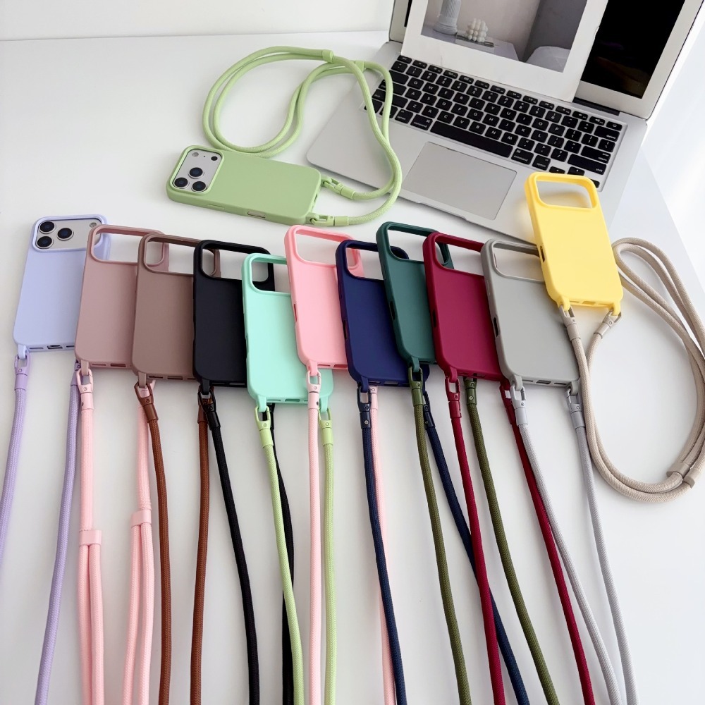 เคสโทรศัพท์แบบสายสะพายข้างสีพื - Phone Cases With Charms บทวิจารณ์และราคา
