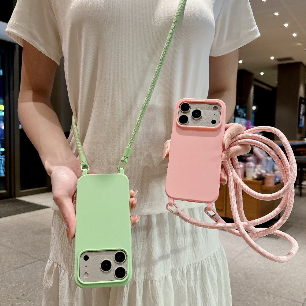 เคสโทรศัพท์แบบสายสะพายข้างสีพื - Phone Cases With Charms บทวิจารณ์และราคา