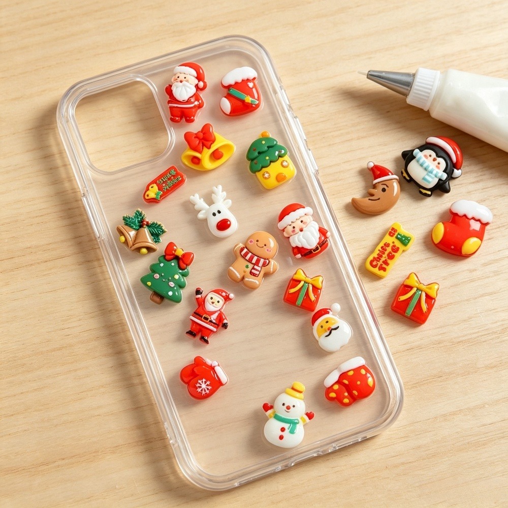 ชาร์มเรซินลายการ์ตูนคริสต์มาส, - Phone Cases With Charms บทวิจารณ์และราคา