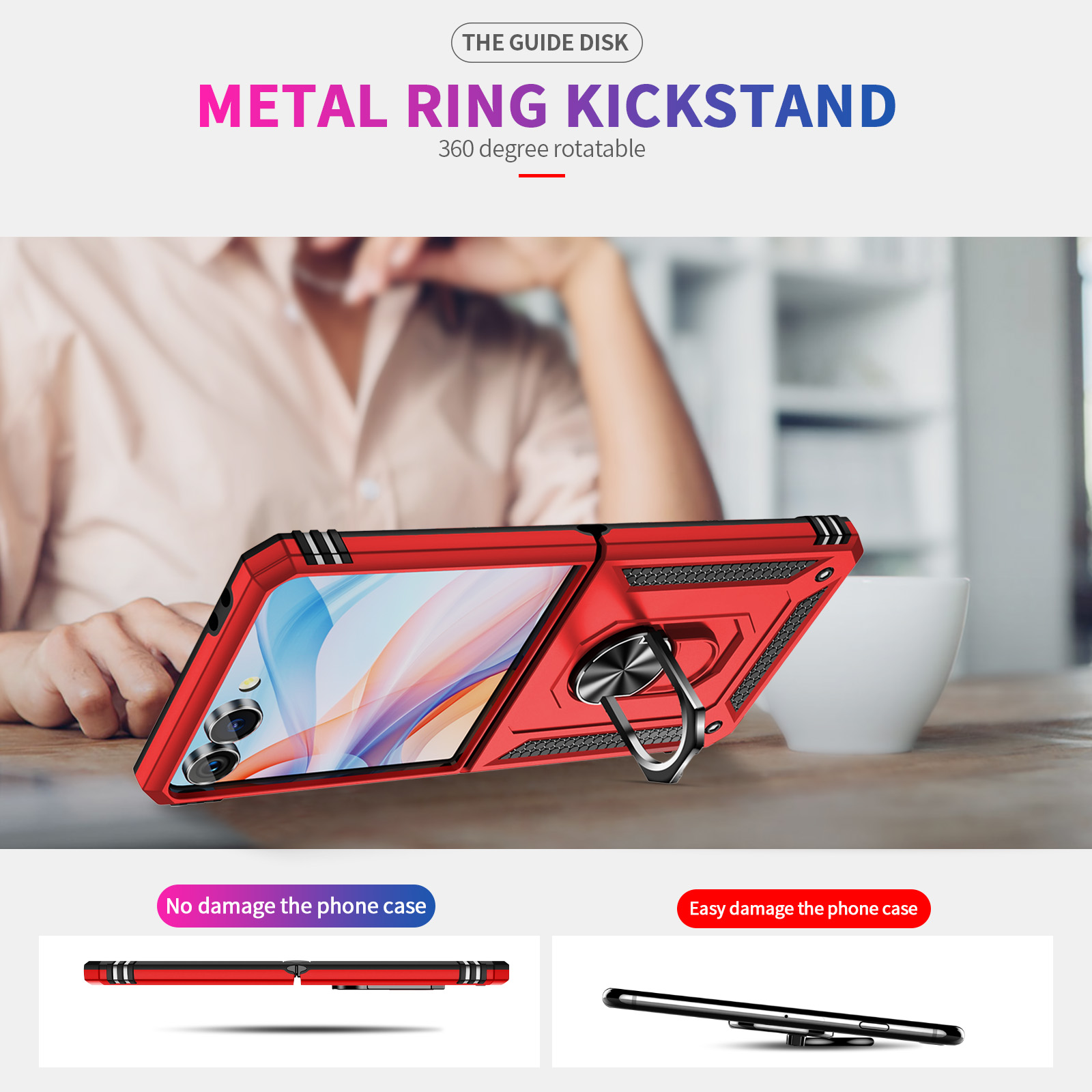 เคสโทรศัพท์กันกระแทกเกรดทหารสำ - Ring Stand Case บทวิจารณ์และราคา