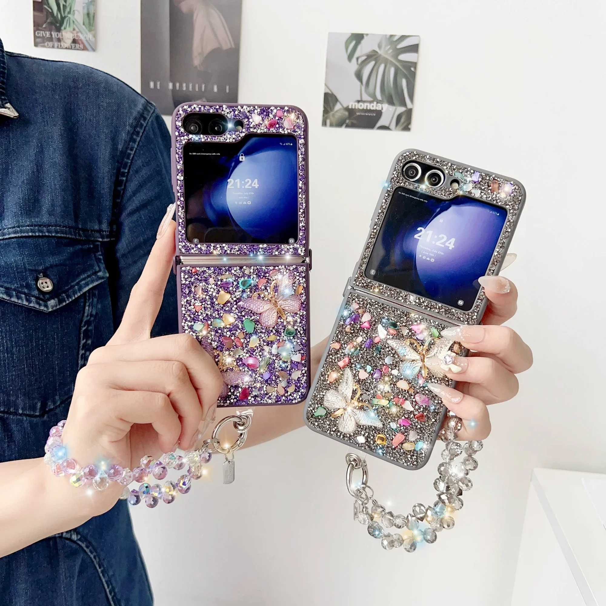 Luxury GlitterสําหรับSamsung G - Phone Cases With Loop บทวิจารณ์และราคา