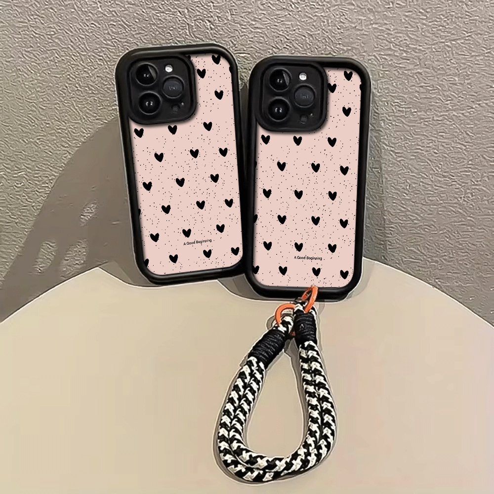 เคสโทรศัพท์ลายหัวใจสีดำพร้อมสา - Phone Cases With Loop บทวิจารณ์และราคา
