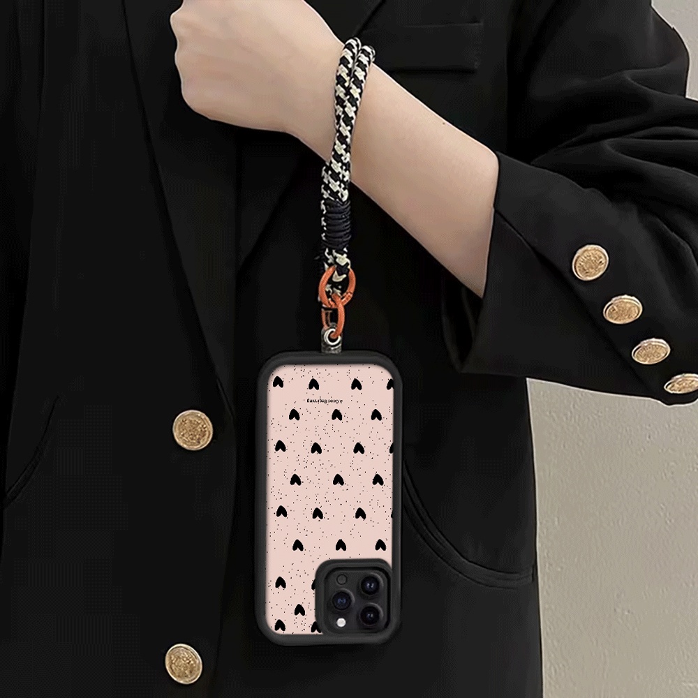 เคสโทรศัพท์ลายหัวใจสีดำพร้อมสา - Phone Cases With Loop บทวิจารณ์และราคา